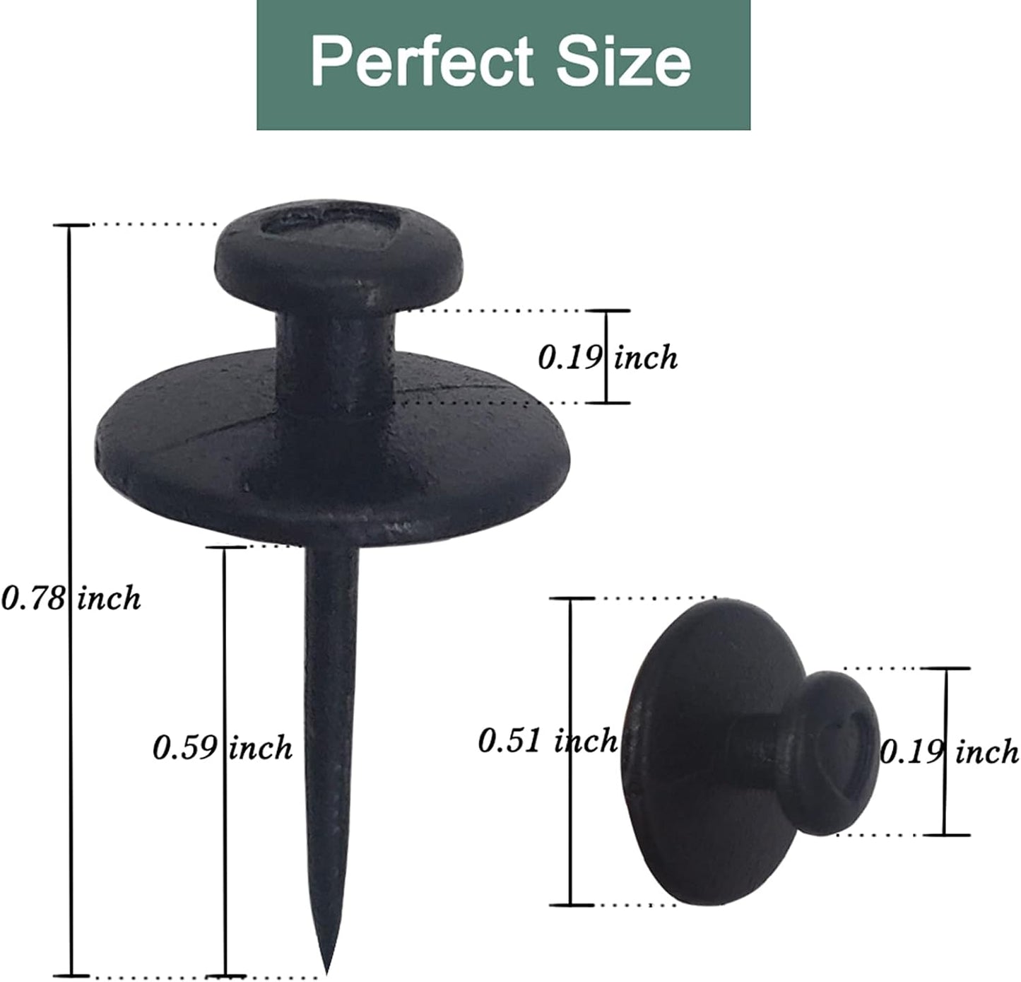 Double-Headed Picture Hanging Push Pins
