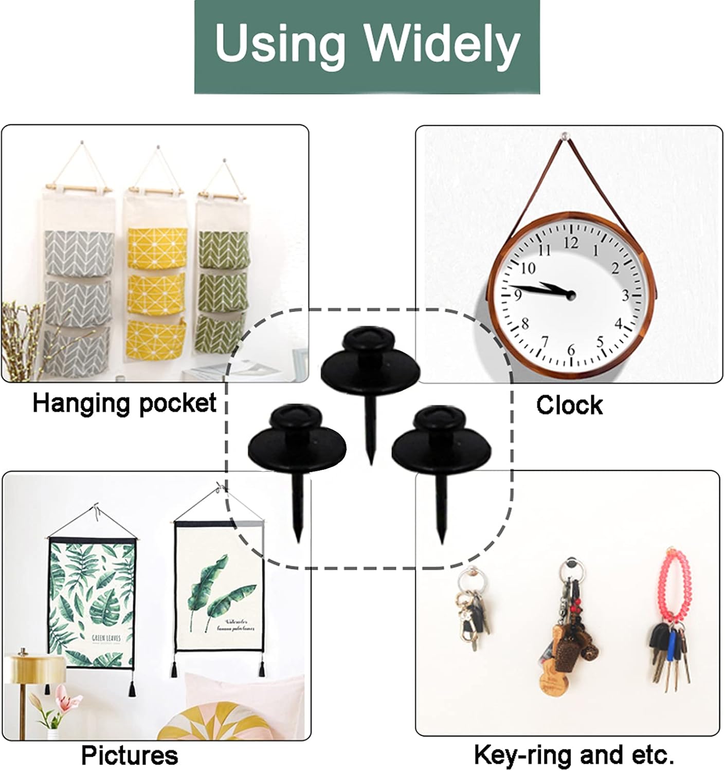 Double-Headed Picture Hanging Push Pins